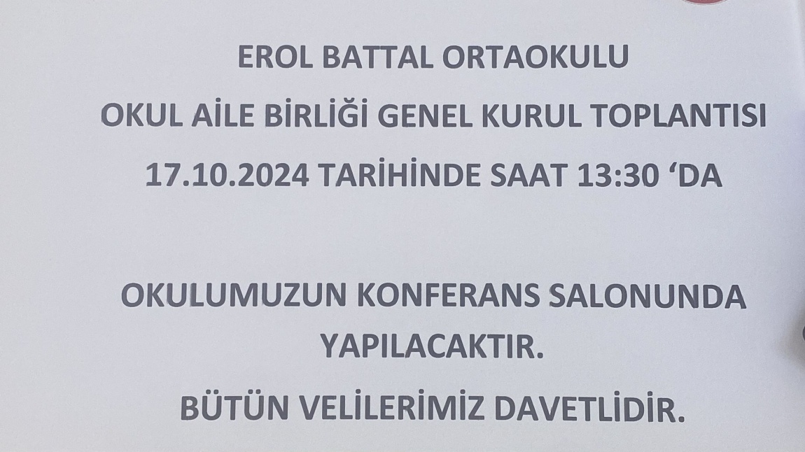 Okul Aile Birliği Genel Kurul Toplantısına Davet